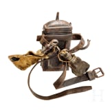 A German hunting belt with powder flask and shot pouch, dated 1815