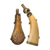 Two powder flasks, first Half of the 19th century