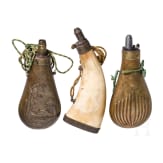 Tree German pouder flasks, first half of the 19th century