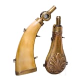 Two powder flasks, first Half of the 19th century