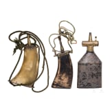 Three German powder flasks, 19th century