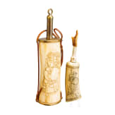 Two German powder flasks, circa 1900