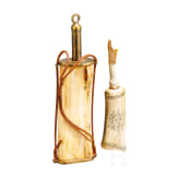 Two German powder flasks, circa 1900