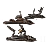 Two flintlocks and a percussion lock, 18th/19th century
