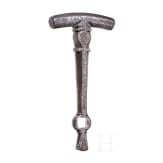A German iron wheellock spanner, 17th century