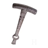 A German iron wheellock spanner, 17th century