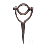 A German iron swivel mount for a heavy rifle, 17th/18th century