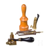 A collection of British reloading equipment, circa 1900