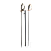 Two swords M 1889 for officers of the infantry