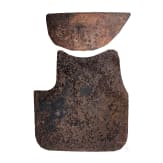 Two fragments of an allied breastplate in World War I