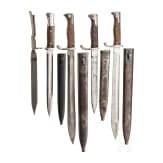 Five German bayonets