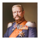 GFM Paul von Hindenburg - a porcelain plaque with half-portrait in uniform, after Ernest Bi&eacute;ler