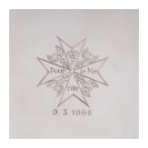 Captain Walter Forstmann - Small silver gift coaster from the Order of Pour le M&eacute;rite community