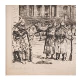 Captain Walter Forstmann - An etching &ldquo;Marketplace in Poland,&rdquo; dated 1915