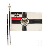 A warrior association flag and a silk embroidery, first half of the 20th century