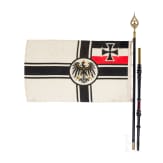 A warrior association flag and a silk embroidery, first half of the 20th century