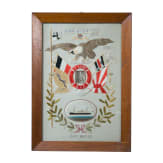 A silk embroidery "In memory of my service", Tsingtau, 1906 - 1909