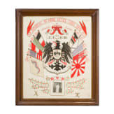 A silk embroidery "In Memory of My Travels - China, Japan - 1905"