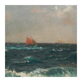 Hans Bohrdt (1857 - 1945) - K&uuml;ste bei Kullen mit Segelschiff, um 1900/10