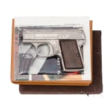 An FN Mod. Baby with "Renaissance" factory engraving, nickel, in leather case, 379 of 1000