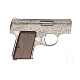 An FN Mod. Baby with "Renaissance" factory engraving, nickel, in leather case, 379 of 1000