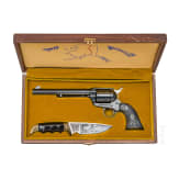A Colt SAA Trans-Alaska Pipeline Commemorative, in display case