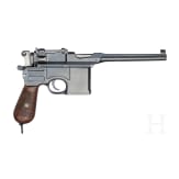 Mauser C96 "Wartime Commercial", ca. 1916, with shoulder stock and leather harness