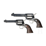 A pair of Colt revolvers - an SAA in .45LC and an SA Frontier Scout in .22lr., Commemorative, in case
