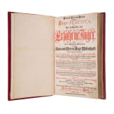 Erstausgabe von &bdquo;Er&ouml;ffnete J&auml;ger-Practica, oder der wohlge&uuml;bte und erfahrne J&auml;ger", Heinrich Wilhelm D&ouml;bel, Leipzig, Johann Samuel Heinsius, 1746