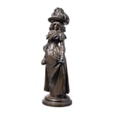 Bronze einer Dame mit Hut, wohl deutsch, 2. H&auml;lfte 20. Jhdt.