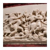 Elfenbeinrelief mit Schlachtenszene, deutsch, wahrscheinlich 17. Jhdt.