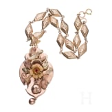 Kette mit abnehmbarem Anh&auml;nger und passendes Paar Ohrh&auml;nger, um 1860