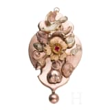 Kette mit abnehmbarem Anh&auml;nger und passendes Paar Ohrh&auml;nger, um 1860