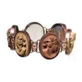 Armband mit verschiedenfarbigen Lava-Kameen, Italien, 2. H&auml;lfte 19. Jhdt.
