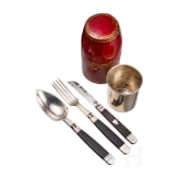 A travel cutlery with case, France, 19th century
