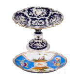 Prunk-Tazza und Teller, Meissen, um 1910 (Teller, Malerei sp&auml;ter) / 20. Jhdt.