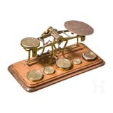 Viktorianische Tisch-Balkenwaage, England, Brighton, Childs & Son, sp&auml;tes 19. Jhdt. (ca. 1880&ndash;1900)