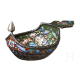Kleiner Cloisonn&eacute;-Email-Kowsch mit Doppeladler, Russland, Moskau, 1899-1908