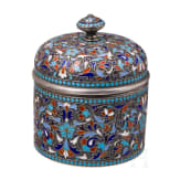 Cloisonn&eacute;-Deckeldose, Russland, Moskau, Gustav Klingert, 1896-1908