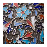 Cloisonn&eacute;-Deckeldose, Russland, Moskau, Gustav Klingert, 1896-1908