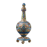 Cloisonn&eacute;-Email-Karaffe mit St&ouml;psel (Flakon), Moskau, Russland, Pawel Owtschinnikow, um 1890