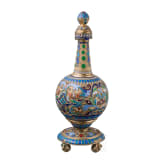 Cloisonn&eacute;-Email-Karaffe mit St&ouml;psel (Flakon), Moskau, Russland, Pawel Owtschinnikow, um 1890