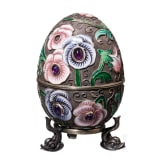 Cloisonn&eacute;-Email-Ei mit St&auml;nder, 2. H&auml;lfte des 20. Jhdts.