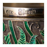Cloisonn&eacute;-Email-Ei mit St&auml;nder, 2. H&auml;lfte des 20. Jhdts.