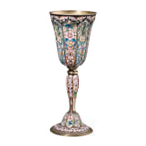 Cloisonn&eacute;-Email-Fu&szlig;becher, 2. H&auml;lfte des 20. Jhdts.