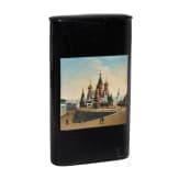 A Russian papierm&acirc;ch&eacute; and lacquer box showing Saint Basil's Cathedral on Red Square of Moscow, Danilovo, Piotr and Aleksandr Lukutin, 1843-55