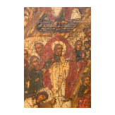 An ico-diptych showing the Mother of God "Joy to all who grieve" and the Anastasis, Russia, circa 1700