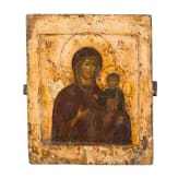 An icon showing the Smolenskaya Mother of God, Russia, circa 1700, with overpaintings