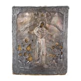 An icon showing the Mother of God "Joy to all who grieve" with silver oklad, Russia, 19th century