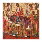 A large icon showing the Dormition of the Mother of God, Russia, Vetka, late 19th century